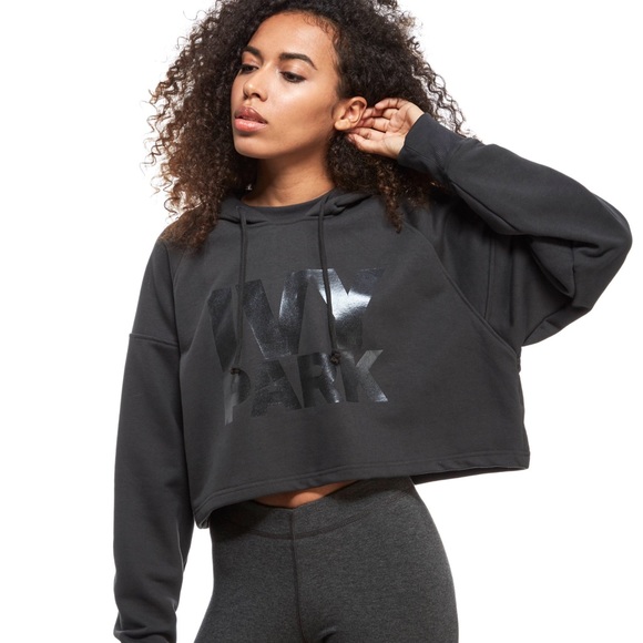 ivy park grey cropped hoodie
